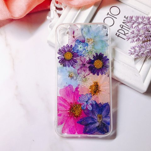 全機種対応iPhone Xperia Galaxy HUAWEI AQUOS OPPO  GOOGLEPIXEI ARROWSマホケース 押し花ケース 人気  押し花 ❀ケース 花束 花物語