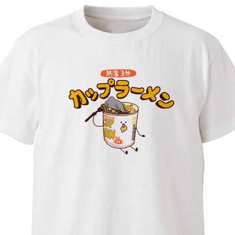 カップラーメン【ホワイト】ekot Tシャツ <イラスト：OBOtto＞