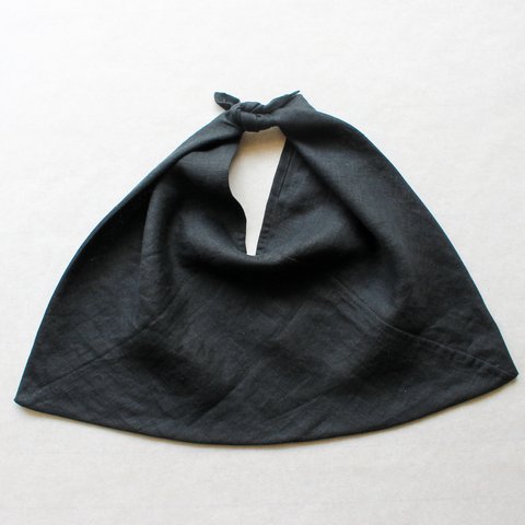 リネン１００％シンプルなあずま袋（ブラック）　