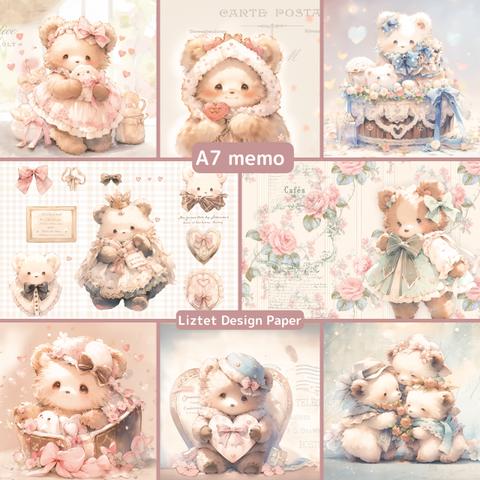 #6 LizBear / A7 Designpaper Memo / 8種類 240枚set