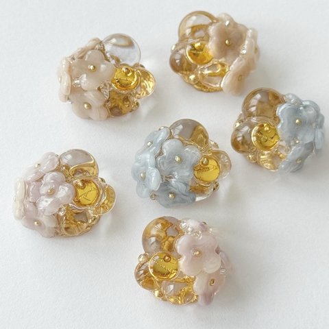 【送料無料】hydrangea clear resin accessory            