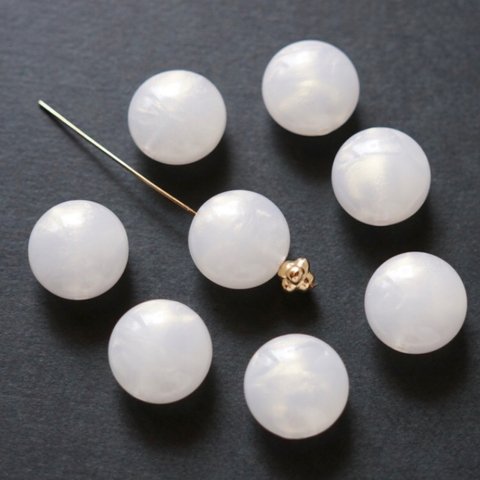 IMPORT 【10個】white pearl Acrylbeads＊アクリルビーズ