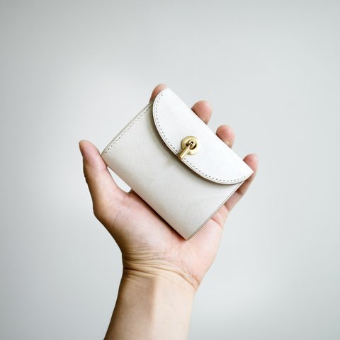 flap mini wallet [ ivory ] オコシ金具 ver. ミニ財布 コンパクトウォレット