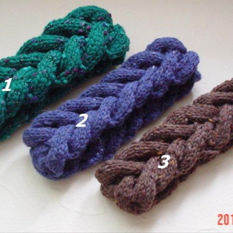 ジーンズブルー色の”Braided Headband”（fishbonetype）no.2