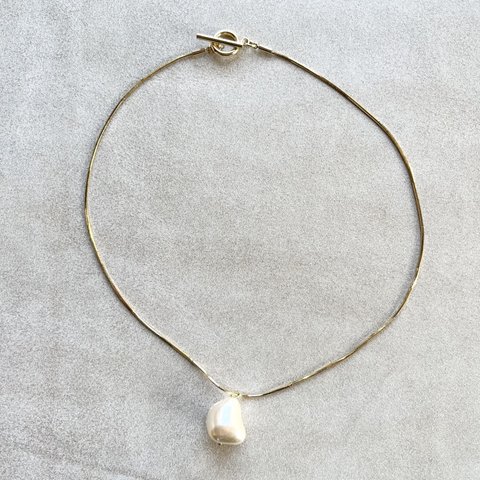 shell pearl choker(gold)