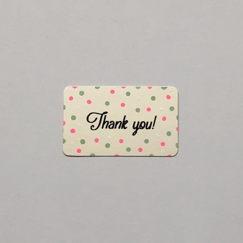 メッセージカード(dot,pink×green,thankyou)