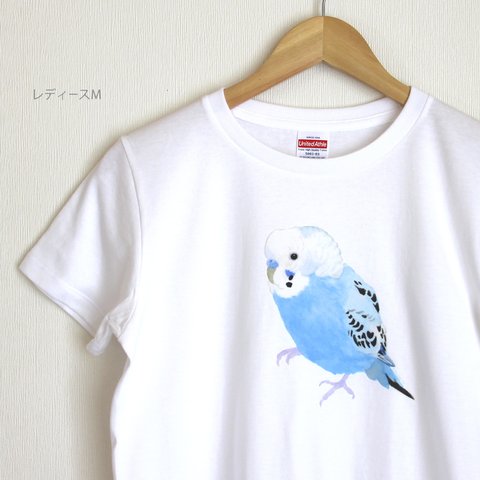 p-jet　セキセイインコ  （ブルー） Tシャツ　 / 鳥　インコ 