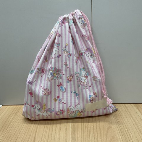 【オーダー】4色から 選べる❗️サイズ 片ひも 両ひも【体操着袋】w30×35cm w35×40cm w30×40cm 体操着袋 ストライプ パステル ユニコーン柄 給食着袋 女の子