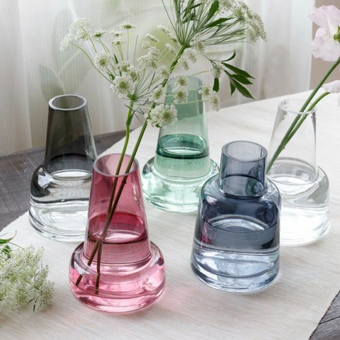 【癒しのガラス雑貨】北欧スタイル花瓶 おしゃれなフラワーベース