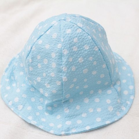 再販2☆赤ちゃんの帽子　チューリップハット（ブルー）