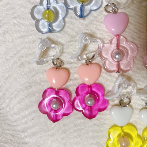 子供に♡お花のイヤリング(ピンク)