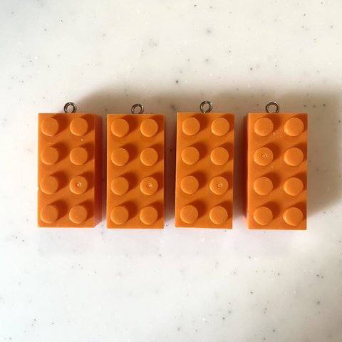 Orange Rectangle Block Pendant Tops