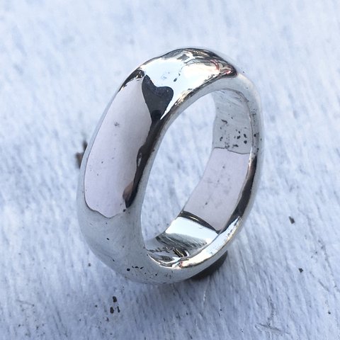 ”ボリュームたっぷりハンドメイドリング“L“silver925 src389