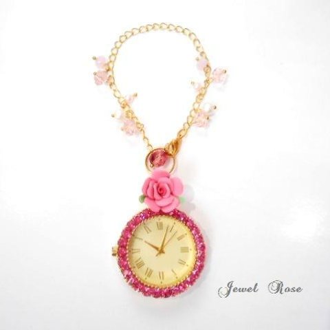 ～charm watch・Rose＆SWAROVSKI～グルーデコ