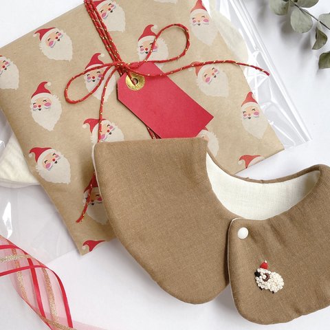 【Xmas.限定】ひつじスタイ(クリスマスバージョン) Sheep bib. 色や形が選べる クリスマスプレゼント 送料無料 