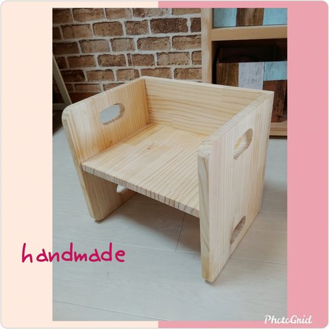 自由椅子✨子ども用チェア　3way　木製ハンドメイド