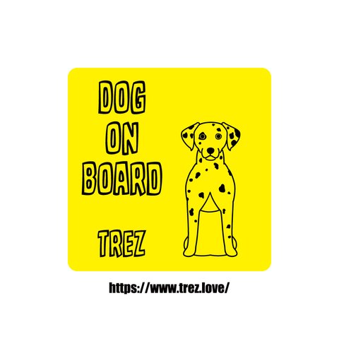 全8色 名前入り DOG ON BOARD ダルメシアン ラインアート マグネット