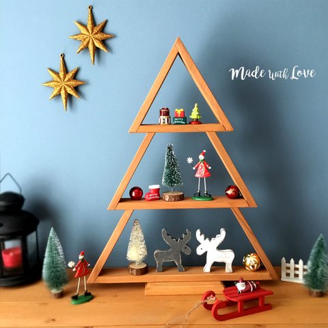 【TREE/スタンドシェルフ】LO/飾り棚/薄型/クリスマスツリー