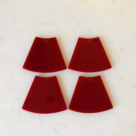 Dark Red Trapezoid Fan Shaped Pendant Tops