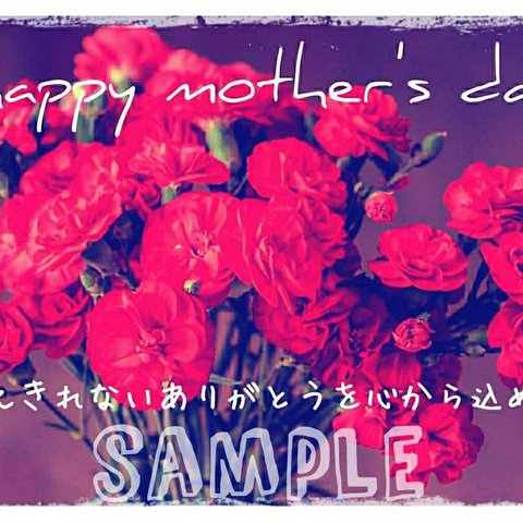 『母の日』に感謝を伝えるポストカード〈赤いカーネーション〉