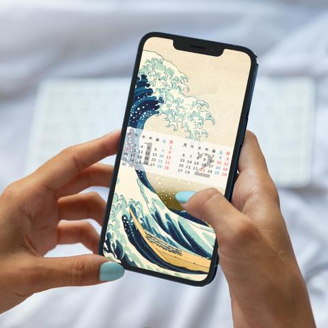 江戸時代の風景を12ヶ月楽しむ：浮世絵カレンダー待ち受け画像 スマホ 待ち受け 壁紙 12枚セット 日本画 2023