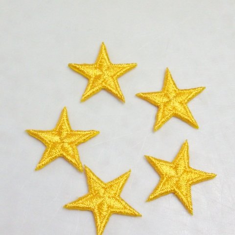 [再4]星 ワッペン ５枚ｾｯﾄ 金色