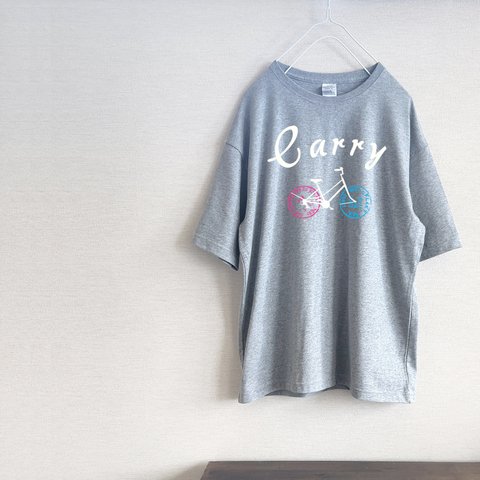 「Carry」自転車　Tシャツ（グレー）