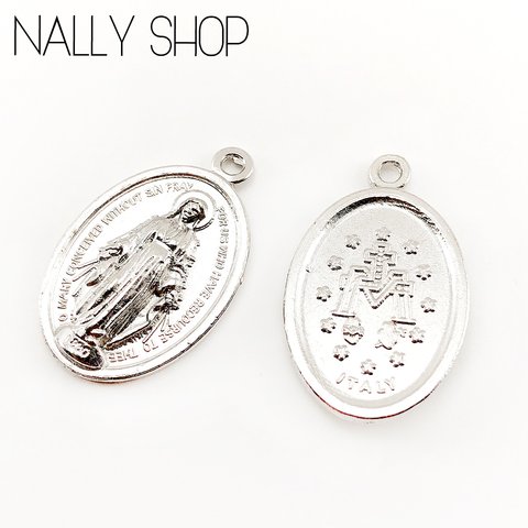 【5個】在庫限り！Virgin Mary Medal Big Charm Silver【MS0116】