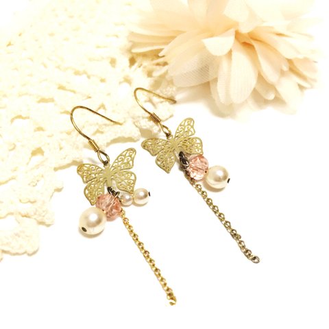 ｡・:＋°butterfly pierced earrings゜:。* ゜.