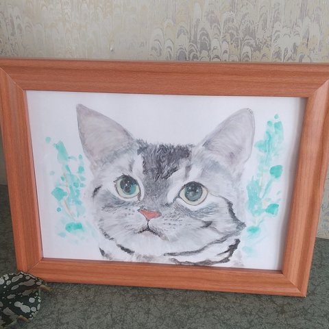 猫の絵 原画 水彩画 