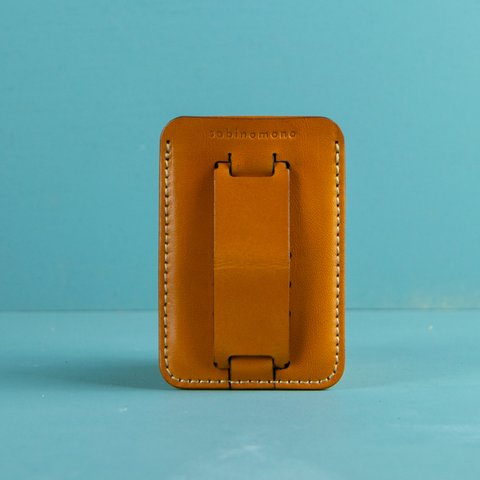 MagSafeレザーバンドカードケース『プラス』  キャメル iPhone15 14 13 12 SM039c