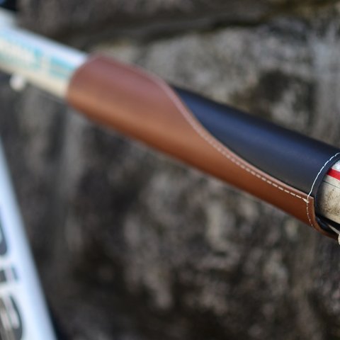 本革ヌメ革 サドルレザー 自転車チューブトップカバー フレームカバー クロスバイク ロードバイクドレスアップ傷から守る