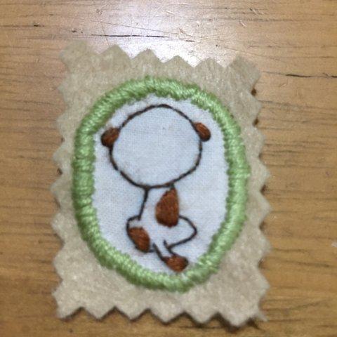 手刺繍ほのぼのアップリケ 〜こっち向いて