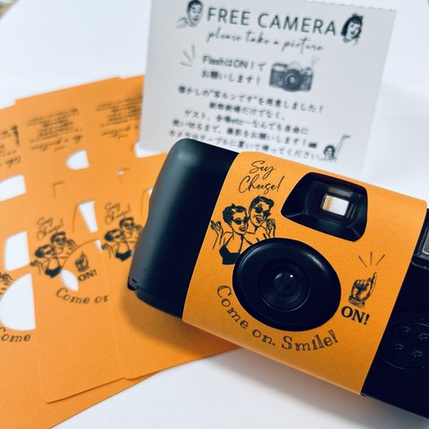 写ルンです オレンジ 外国人さんver. インスタントカメラ カメラカバー ウェディング