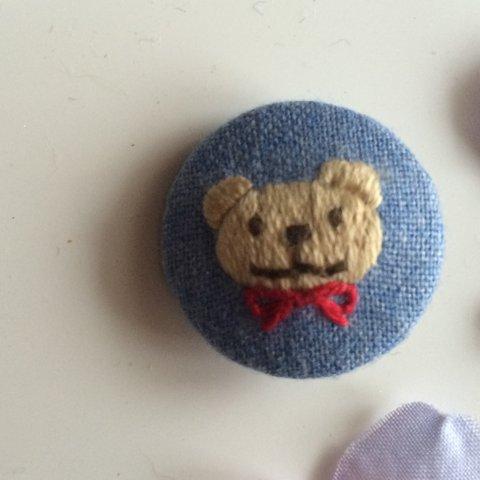 【kitten】クマのくるみボタン(刺繍ボタン）