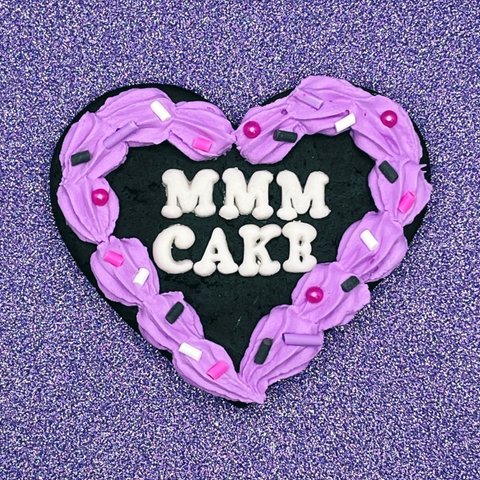 "mmmcake"ハートクッキー Black&Purple　ヘアクリップ　ブローチ