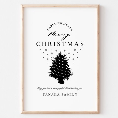 【 Merry Christmas 】クリスマスポスター（ご家族の苗字も印字可能です） ［F3］