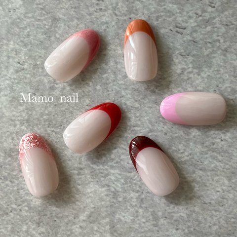6color !  color french nail tip