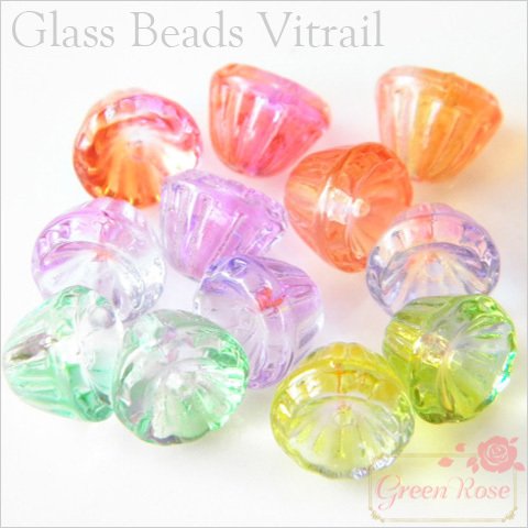 ヴィトライユのガラスビーズ♪ベル♪6色♪24個 beads103
