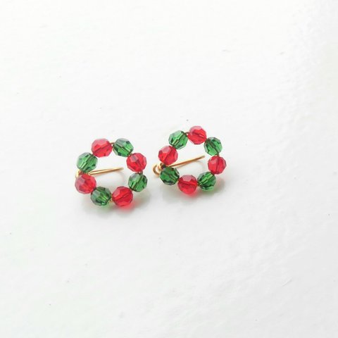 SWAROVSKI × circle × christmas : ノンホールピアス