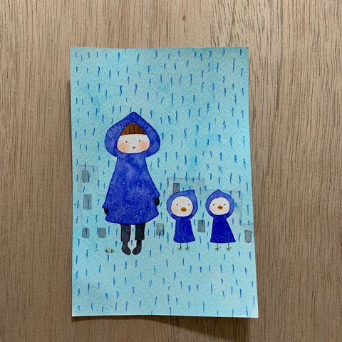 sold out 原画「水色の街水色の雨」