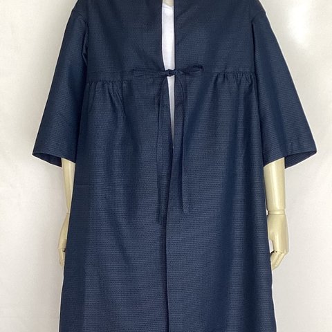 紬のコート(藍色)