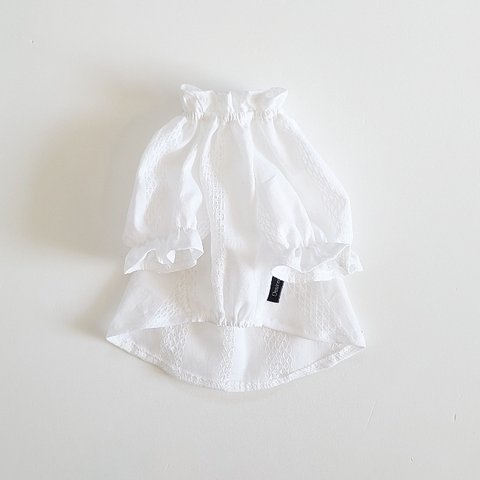 ◆犬服◆絡み織レースチュニック(white)