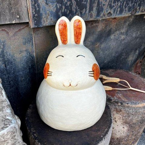 ぷっくりうさぎ（特大）　Ｏ-218　陶製　　/Rabbit/兔子