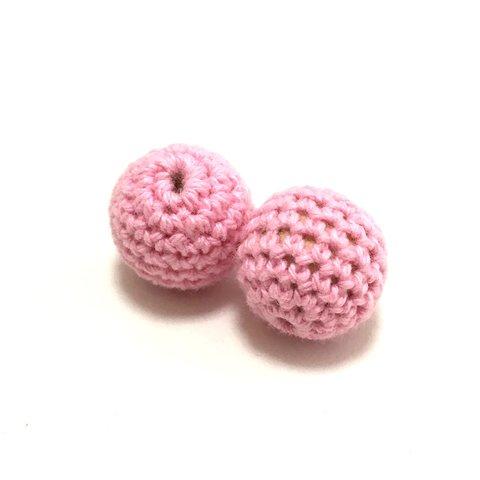 可愛いベビーの為の手作りキット☆木製 おしゃぶり 歯がため ポンポンボール 2個セット ピンク