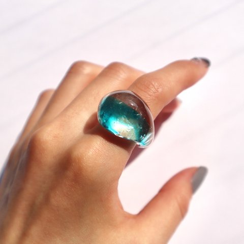 -Cobalt-  ガラス リング　glass ring