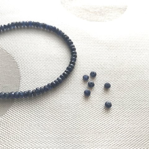 ブルーサファイア（３個セット ソロバンカット 約直径3mm×厚さ2mm）