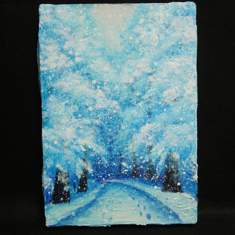 油絵 絵画 【雪景色】