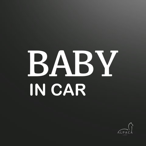 Baby in car「tシンプル」【おまけステッカー付】ベビーインカー　オリジナルステッカー　カーサイン