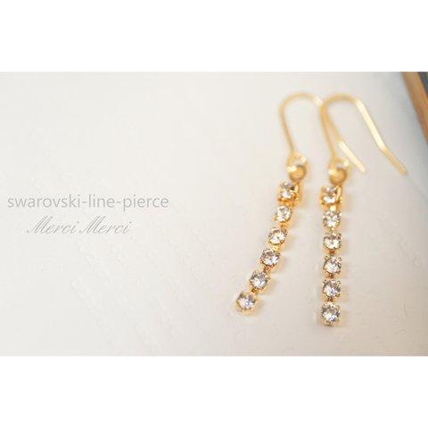 swarovski-line-pierce...スワロフスキーラインピアス【イヤリング変更可】